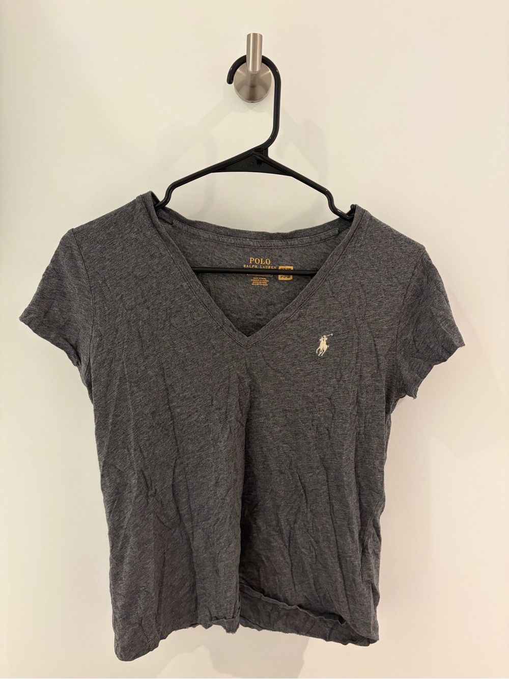 Polo by Ralph Lauren Charcoal Gray V-Neck Tee